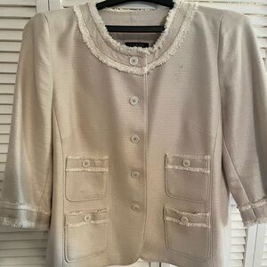 Talbots Cream Textured Blazer
